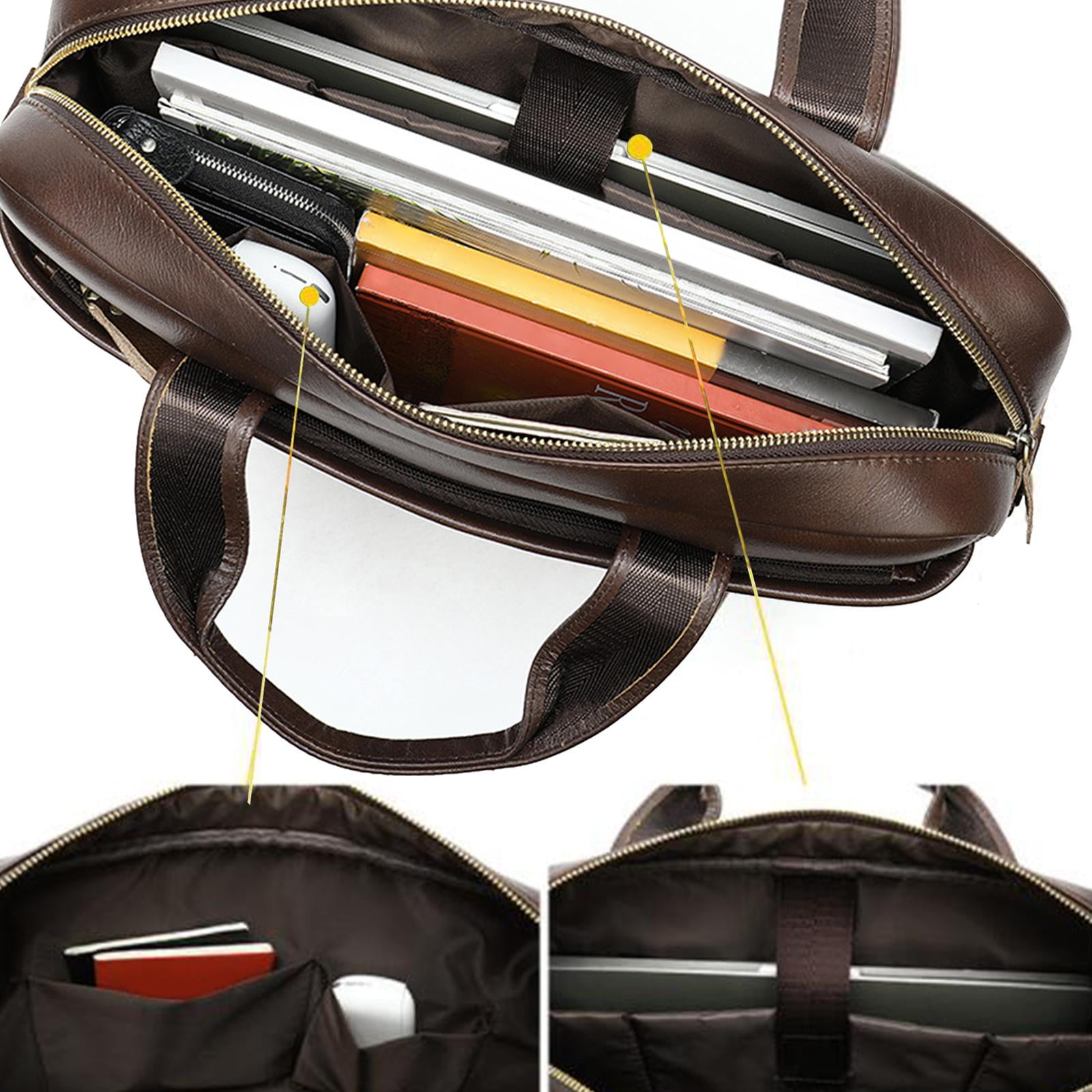 Briefcases for Men Business Leather Bag Leather Briefcase for Men for School Brown