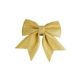 thumbnail image 2 of Anhility 1Pcs Christmas Sparkle Bows Yellow Rustic Wreath Gift Bows Vintage Xmas Glitter Ribbon Bow Holiday Ornaments for Christmas Tree Garland DIY Craft Wrapping Decor (7.87x6.69in), 2 of 6