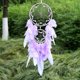 thumbnail image 4 of Sin luz-Atrapasueños Violeta Atrapasueños Grande Pluma Colgante de Pared Móvil Decoración para Niñas y Mujeres Dormitorio Decoración Decoración del Hogar Manualidades Regalo, 4 of 5