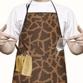 thumbnail image 2 of Leopard Print Adjustable Waterproof Apron for Adults 33x27 Inch – Cooking Apron with 2 Large Pockets, Durable Polyester Bib for Kitchen, Baking, BBQ, and Home Use, 2 of 6