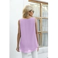 thumbnail image 3 of Uvplove Women's Sleeveless Chiffon Tank Top Double Layers Casual Blouse Tunic,Pink,3XL, 3 of 10