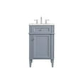 thumbnail image 3 of Elegant Decor Park Avenue 21" Metal MDF Marble Single Bathroom Vanity in Gray, 3 of 8