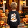 thumbnail image 6 of sdbrld Kids Halloween Sweatshirt Boys Ghost Graphic Long Sleeve T-Shirt Tops Winter Black Sizes 4-5 Years, 6 of 9