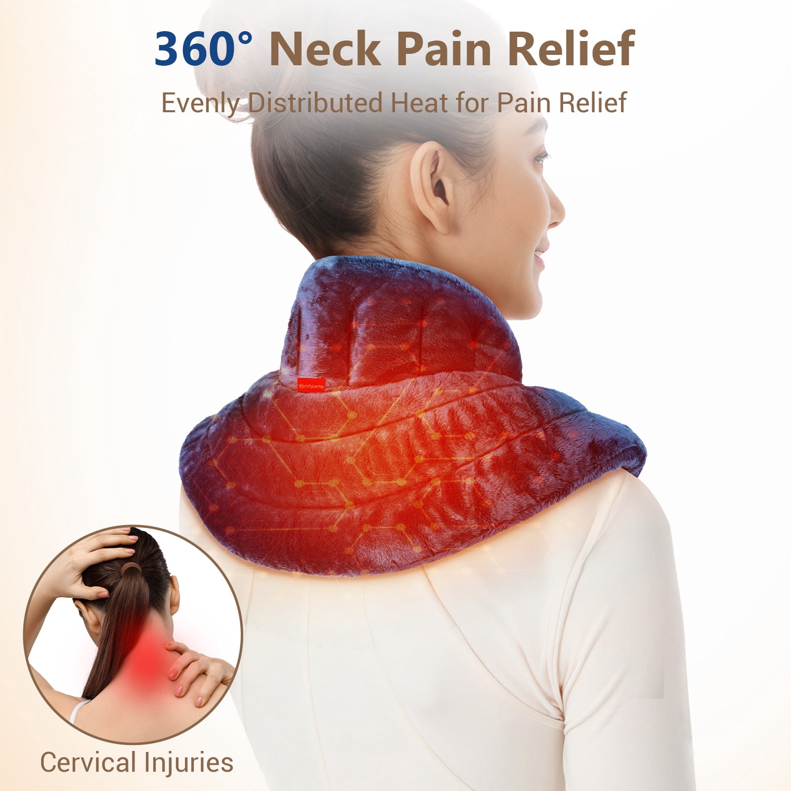 Comfytemp Microwave Heating Pad for Neck & Shoulders, Weighted 2.82 lbs, Moist Heat Therapy for Pain Relief