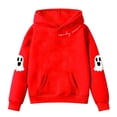 thumbnail image 4 of Zylarhe Halloween Sweatshirts for Kids Girls Hoodies Letter Print Pullover Long Sleeve Casual Outfit Soft Everyday Red 3-4 Years, 4 of 4