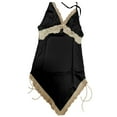 thumbnail image 5 of Hpapadks Robes for Women Silk Style Strap Nightgown Homewear Nightgowns for Women Black A, 5 of 5