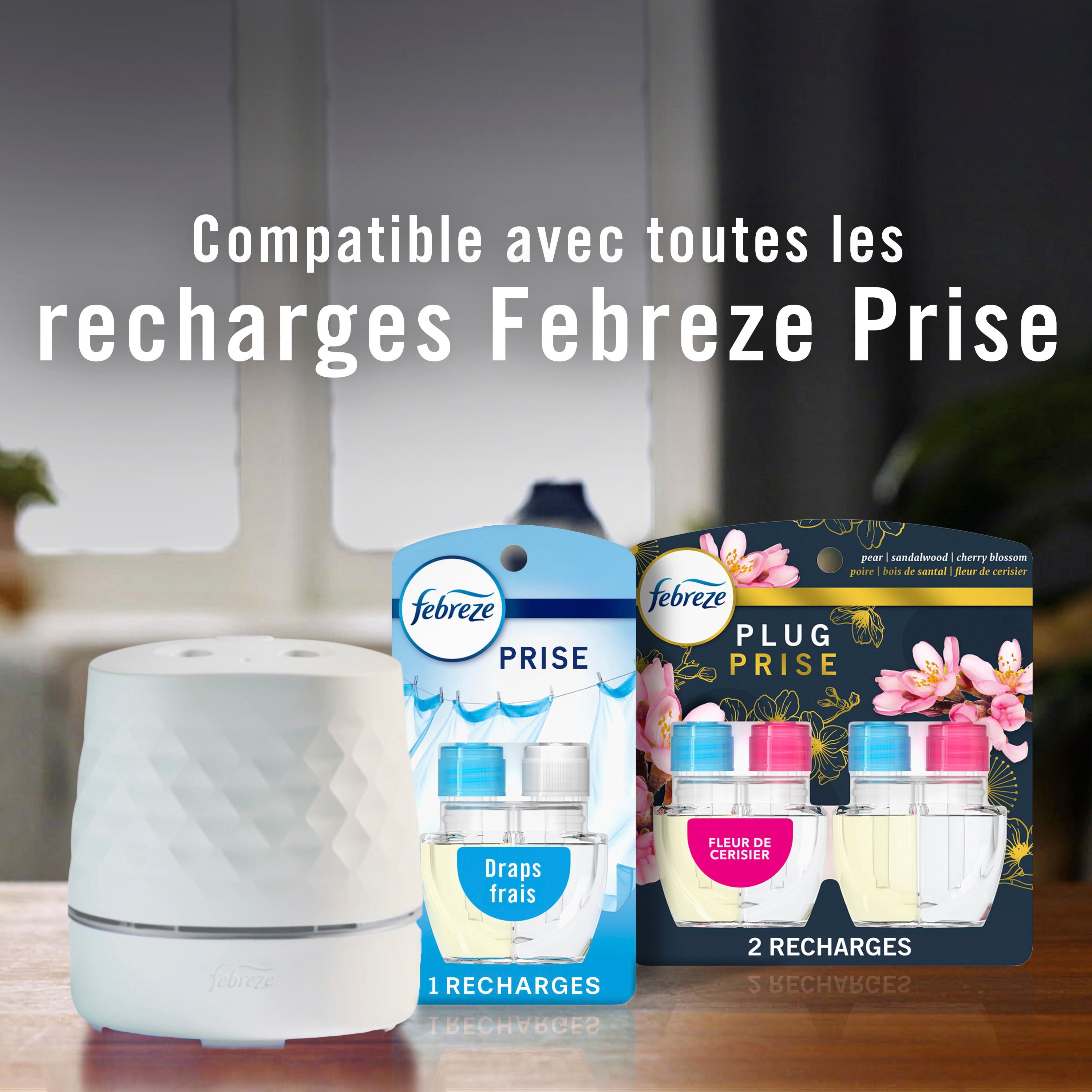 Assainisseur d’air à brancher Febreze, recharge d’huile parfumée qui combat les odeurs, parfum Croustade aux canneberges, 4 recharges