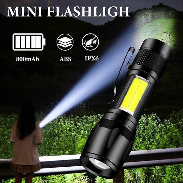 Mini USB Rechargeable Flashlight Camping Home Hiking Lamp Waterproof