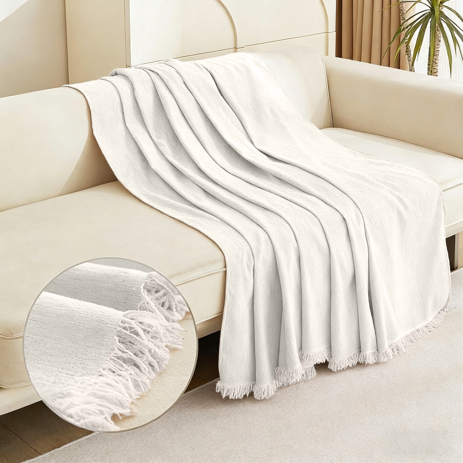 Lunxisen 3 Pcs Couch Cover Sheet Blanket, Oversized Reversible Couch Covers, Extra Large Furniture Decoration Cover Sofa Slipcovers, Sectional Protector for Cats Dogs(150*90cm)
