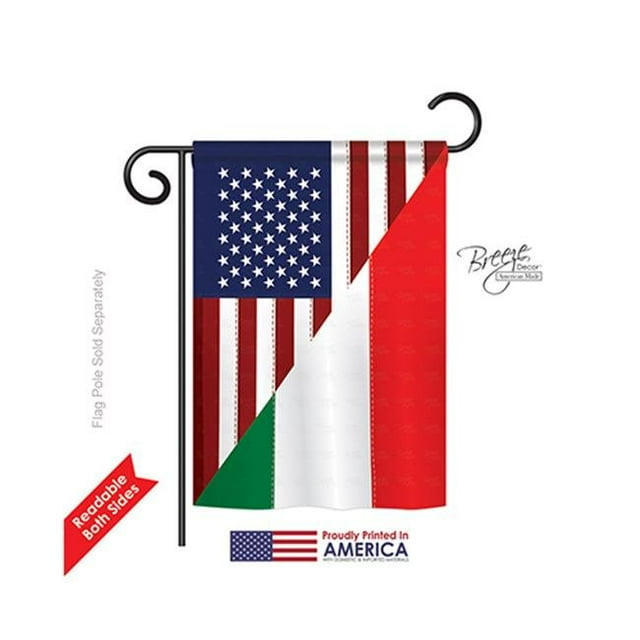 US Italian Friendship 2-Sided Impression Garden Flag - 13 x 18.5 in.