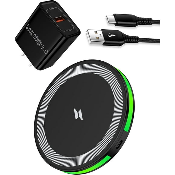 TEMOGU-Wireless Charger for Samsung Galaxy S25 FE/S25 Ultra/S25 Edge/S24 FE/S24 Ultra/Z Fold 7 6/Z Flip 7 6/S23/S22/S21,15W Android Wireless Fast Charging Pad and QC Adapter for Google Pixel 10 iPhon