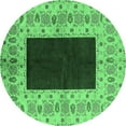 thumbnail image 1 of Ahgly Company Indoor Round Oriental Emerald Green Traditional Area Rugs, 3' Round, 1 of 4