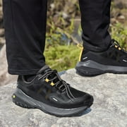 FitVille Mens Low Top Waterproof Hiking Shoes Extra Wide Slip-Resistant Trekking Trails Outdoor Work Sneakers