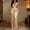 Apricot, variant on Women's Elegant Sleeveless Satin Cowl Neck Wide Leg Jumpsuit – Solid Color Slim Fit Formal Party Outfit Champagne，L