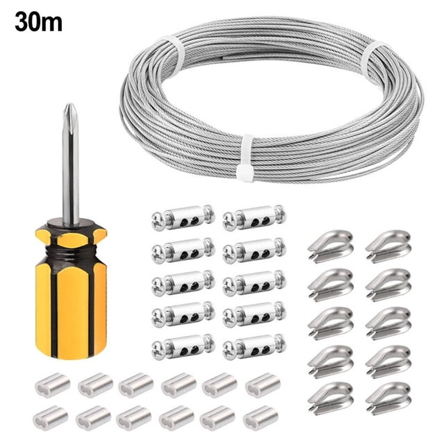 Bgsha Kit de Câbles en Acier Inoxydable 304 Revêtus de Vinyle : pour Durable, Résistant à la Rouille