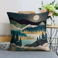 thumbnail image 2 of Set of 4 Mountain Outdoor Decorative Throw Pillow Covers 16x16 Inch,Watercolor Fall Camp Linen Square Cushion，for Living Room Couch and Bed （Mountain,16x16）, 2 of 6