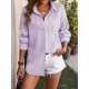 thumbnail image 4 of Camisas de Mujer con Botones, Camisa de Vestir de Larga, Blusa de Trabajo con Cuello Texturizado, Blusas Casuales Elegantes. Púrpura S, 4 of 9