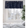 thumbnail image 5 of Starry Sky Valances for Windows Universe Galaxy Shinny Stars Blue Sky Retro Valance Rod Pocket Light Filtering Short Window Treatments Curtains for Kitchen Bathroom Living Room Bedroom, 60 x 18 Inch, 5 of 7
