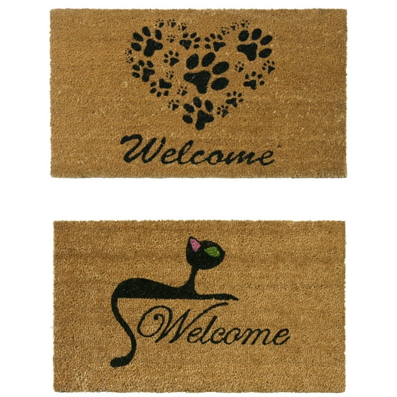 Rubber-Cal Cute "Little Kitty-Cat" Doormat Kit - 18" x 30" - 2 Door Mats