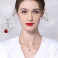 thumbnail image 3 of FENGGHAO Mothers Day Heart Pendant Necklace Silver Tone Birthstone Style Open Heart Design Hypoallergenic Alloy Jewelry Gift for Mom, 3 of 7