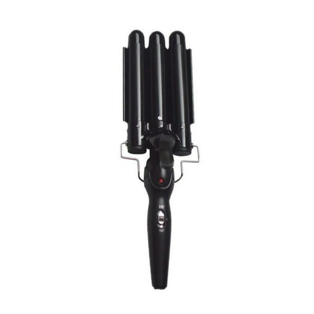 Cateissary Regalos de varita rizadora de pelo largo/corto para entusiastas del estilo Aplicaciones amplias Varita rizadora de hierro Electrodomésticos Enchufe europeo negro