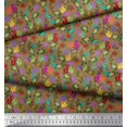 thumbnail image 2 of Soimoi Polyester Crepe Fabric Coral,Starfish & Turtle Ocean Decor Fabric Printed Yard 42 Inch Wide, 2 of 3