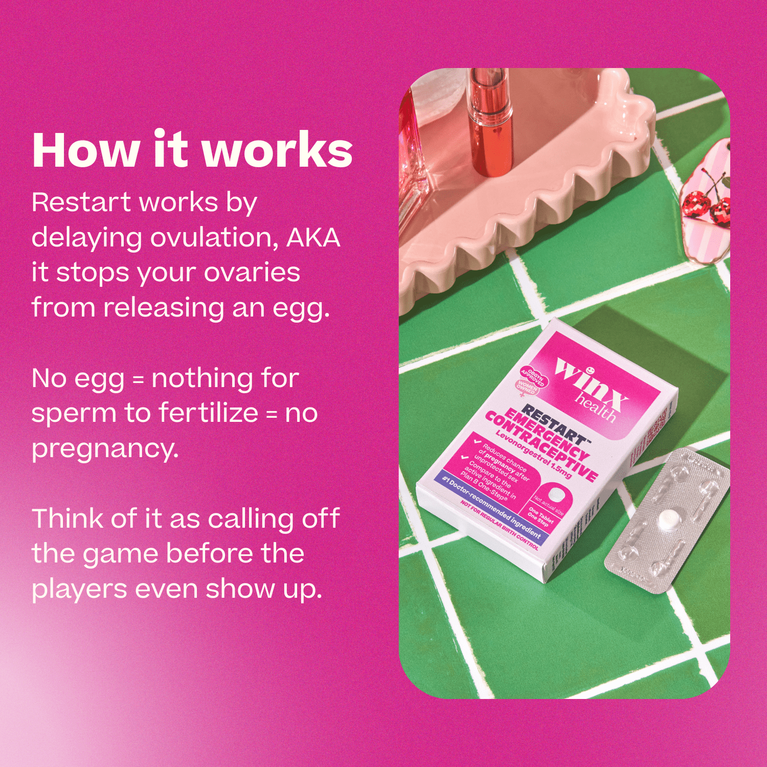 Restart Emergency Contraceptive Morning After Pill, Plan B Alternative, 1.5 mg Levonorgestrel, Single Tablet