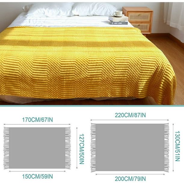 Sofa Knit Blankets Throw Bedroom Tassels Blankets Decorative Woven Blanket 127x152cm