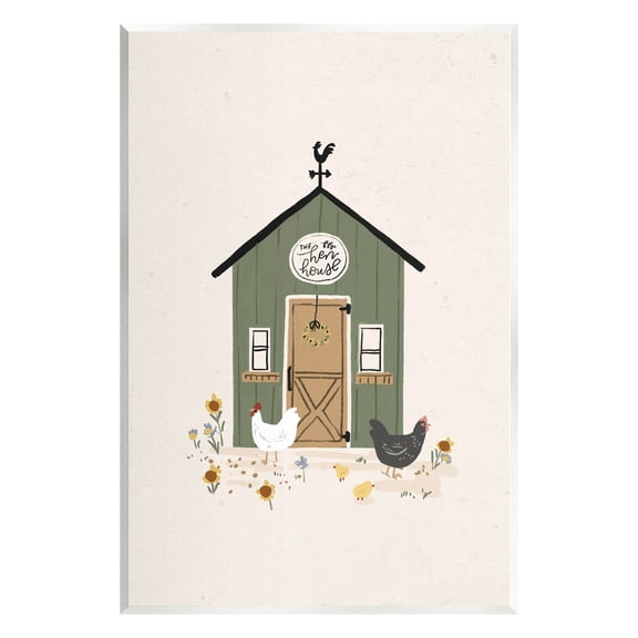 Green Hen House Chicken Farm Animals & Insects Graphic Art Unframed Art Print Wall Art