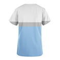 thumbnail image 4 of Aofany Scrub Tops for Women Stretchy Womens Scrub Tops Color Block Basic Nurse Working Uniform V Neck Short Sleeve Scrubs Blouse with Pockets, 4 of 4