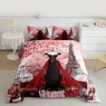 thumbnail image 2 of Homewish Black Red Dress Bedding Comforter Set, Romantic Eiffel Tower Twin Comforter Sets, Watercolor Fashion Reversible Bedding Set, Super Cozy Room Decor, 2-Piece, 2 of 8