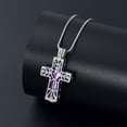 thumbnail image 3 of Forever in My Heart Corss Urn Necklace for Ashes, Stainless Steel Hollow Double Cross Cremation Urn Jewelry Memorial Necklace Pendant for Ashes for Women, 3 of 7