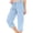 Light Blue, variant on Women's Petite Athletic Pants with Pockets and Drawstring Straight Leg Cargo Outdoor Hiking Capris