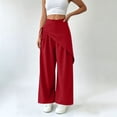 thumbnail image 5 of Admvng Womens Pants with Drawstring Detail Wrap Wide Leg High Waist Trousers, 5 of 5