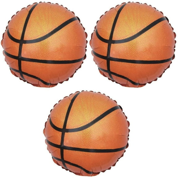 Basketball Court 3 Count 18" Mylar Foil Balloons 'Nothin but Net