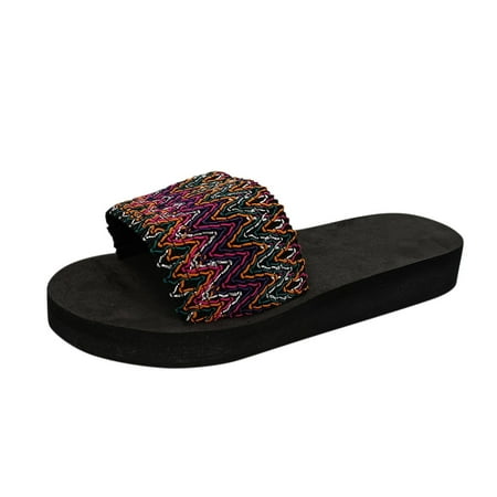 

Shpwfbe Slippers For Women Ladies Bohemian Beach Shoes Platform Causal Shoes Slippers For Women Indoor And Outdoor Womens Slippers