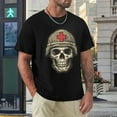 thumbnail image 4 of WISHTIME Skull Tees for Men, Halloween Print T-Shirts Crewneck Casual Loose Fit Cotton Tops, Made in USA, 4 of 9