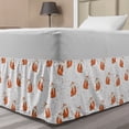 thumbnail image 1 of Fox Bed Skirt, Hand Drawn Foxes on Abstract Background with Colorful Dots and Swirls, Elastic Bedskirt Dust Ruffle Wrap Around for Bedding Decor, 4 Sizes, Orange Seafoam Black, by Ambesonne, 1 of 2