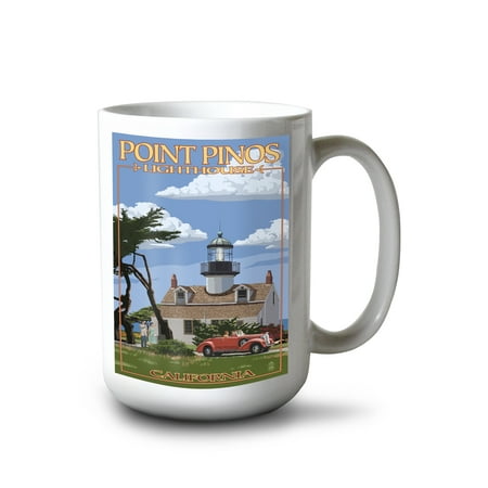 

15 fl oz Ceramic Mug Monterey California Point Pinos Lighthouse Dishwasher & Microwave Safe