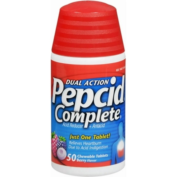 Pepcid Complete Chewable Tablets Berry Flavor 50 Tablets (Pack of 3)