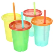 Take & Toss Straw Cups, 10 Oz Toddler Sippy Cups – 4 Pack