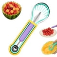 thumbnail image 1 of Kitchen Utensil Set Melon Scoop Set 2025 Upgrade 4 In 1 Stainless Steel Watermelon Cutter Fruit Carving Tools Set Watermelon Fork Slicer Cutter Ice Melon, Cyan, 1 of 7