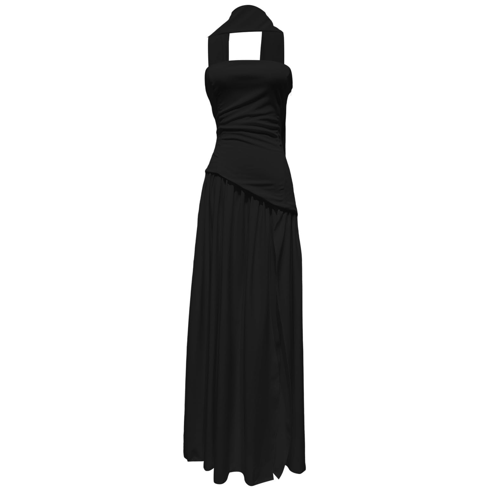 gljltg Women's Casual Strapless Hip-Hugging Long Sleeveless One-Shoulder Dress for Women, Spring, Summer, Suitable for Casual, Daily, Birthday, Dating, Dance, Party, Wedding, Work