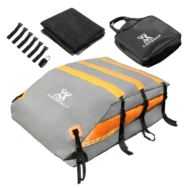 Unique Bargains 1 Set 15 Cubic Feet Car Roof Bag Rooftop Cargo Bag Luggage Carriers for Cars with or without Rack