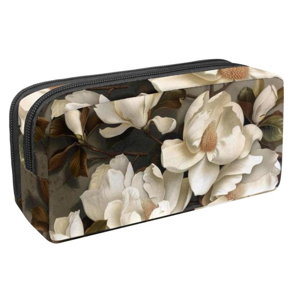 MUOOUM Pencil Case, Giant Magnolias Painting Large Capacity Pencil Pouch Stationery Pen Bag