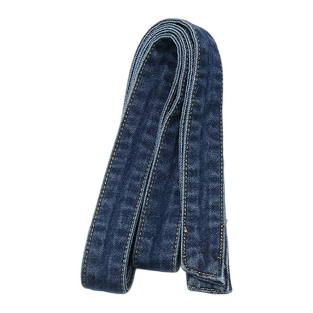 Cinturón vaquero sencillo de 3,6 cm de ancho, moderno, con nudo propio, ideal para abrigos, chaquetas y vestidos. Azul oscuro