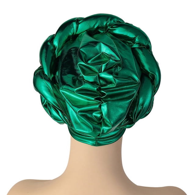Fashion Women Beading Braid Hat Muslim Ruffle Cancer Beanie Wrap Cap Sleep Caps Satin Lined Hair Bonnets