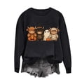 thumbnail image 3 of HOMBOM Black Cute Sweatshirt for Women Crewneck Loose Long Sleeve No Hood Graphic Pullover for Ladies Festive Vintage Shirts,M, 3 of 4