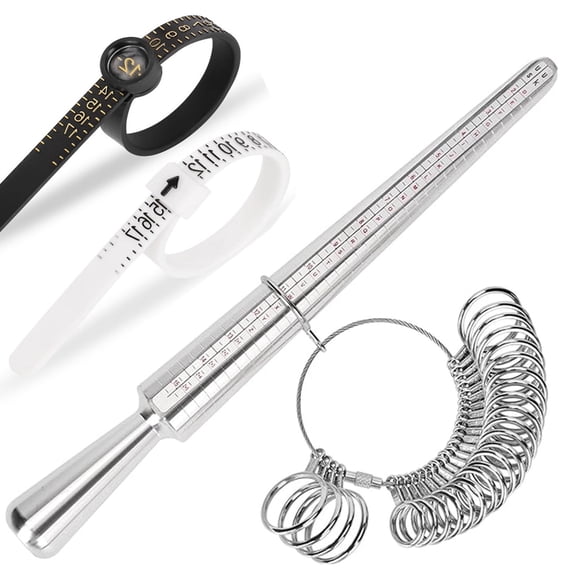 1Pack Ring Sizer Measuring Tool Kit Ring Sizing Kit with Ring Size 0-13 Metal Ring Mandrel Measurer Finger Size 1-17 Ring Sizers Stick for Men Women Ring Measurement