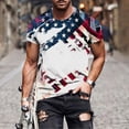 thumbnail image 5 of Big & Tall Patriotic Tshirts Short Sleeve Summer Stars Crewneck July 4th Graphic Tees Independence Day Sky Blue, L, 5 of 5